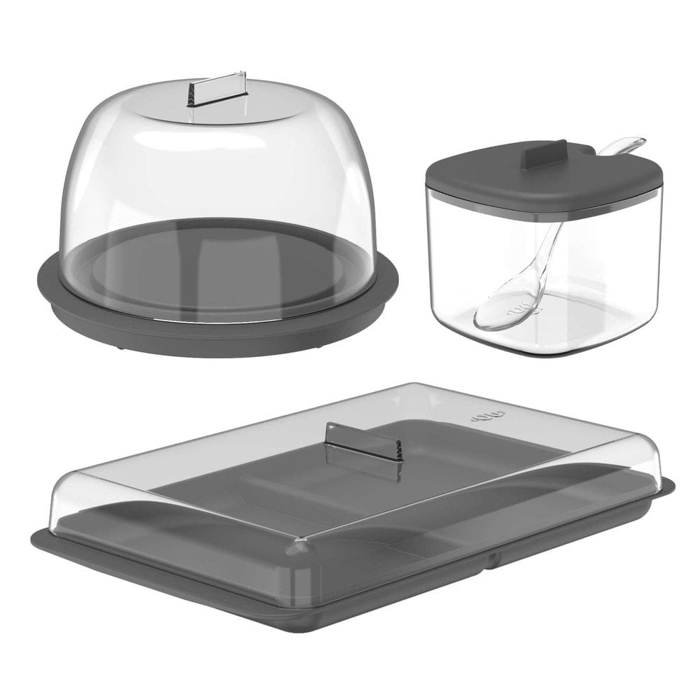 Conjunto Café da Manhã Break com 3 Peças Chumbo - Ou