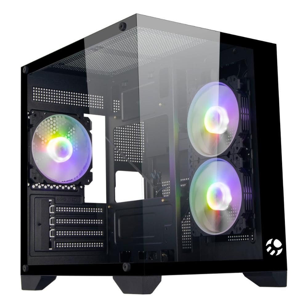 Gabinete Gamer Aquário Bluecase BG-052BBX Soul Pro - Vidro Temperado - Micro ATX - 3 Fans - Preto