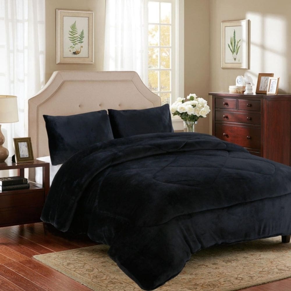 Colcha Super King Plush com Chiporro para o inverno