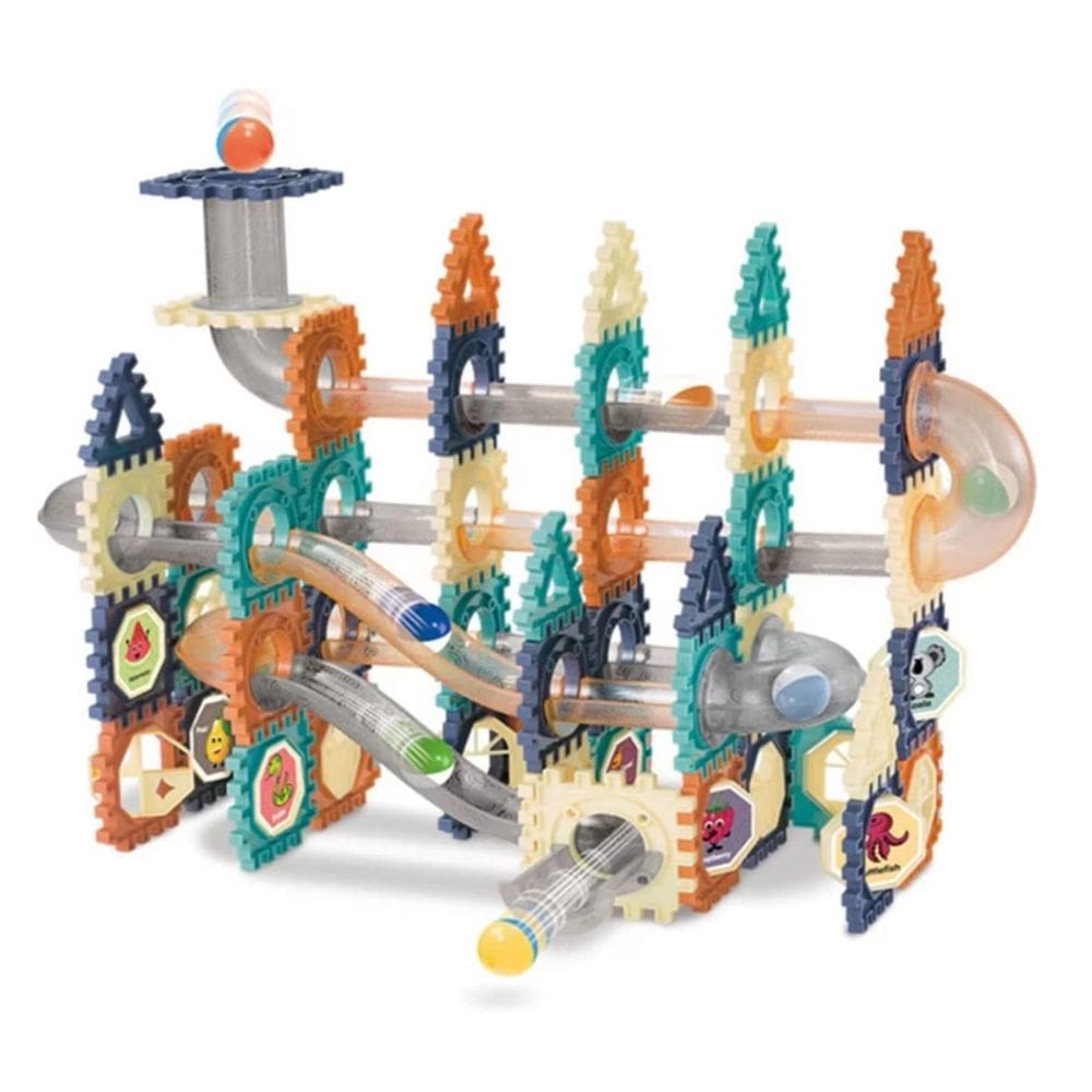 Brinquedo magnético Construction Blocks Love Race Track 110 unidades