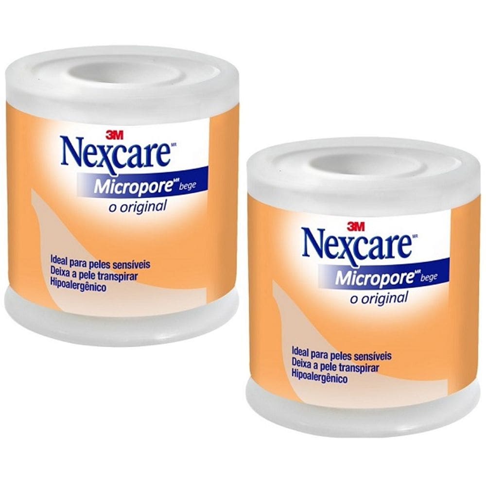 Kit com 2 Fita Micropore Nexcare Bege 50MM X 4,5M 3M