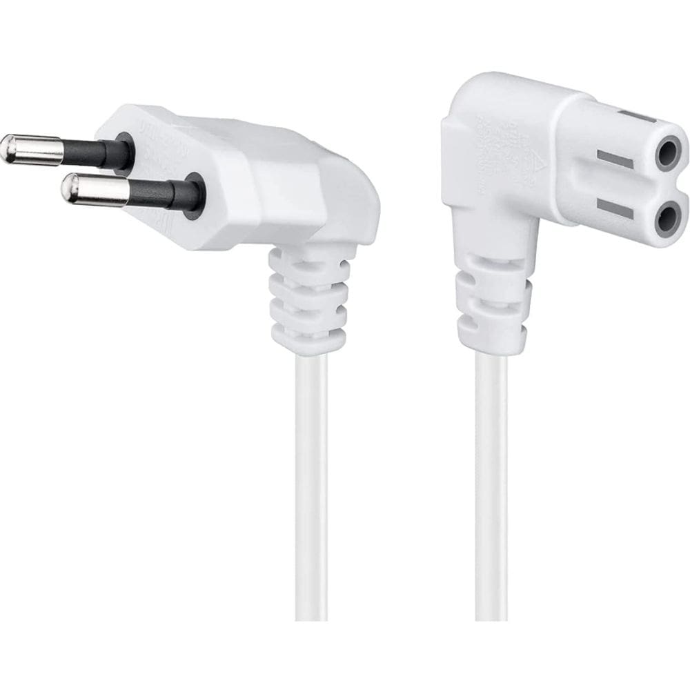 Cabo de alimentação branco 5m tipo 8 macho para tipo 8 fêmea 220V