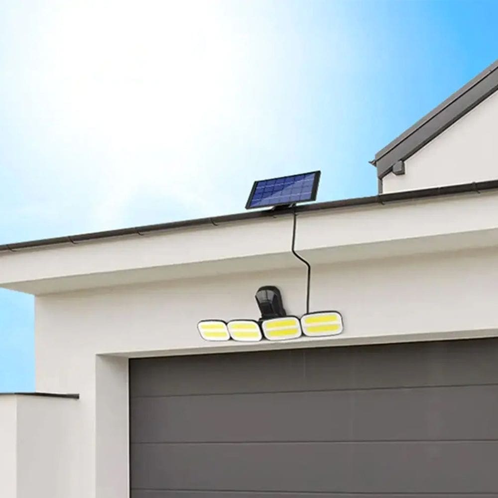 Holofotes solares de jardim 4x 800lm com detecção e controle de movimento