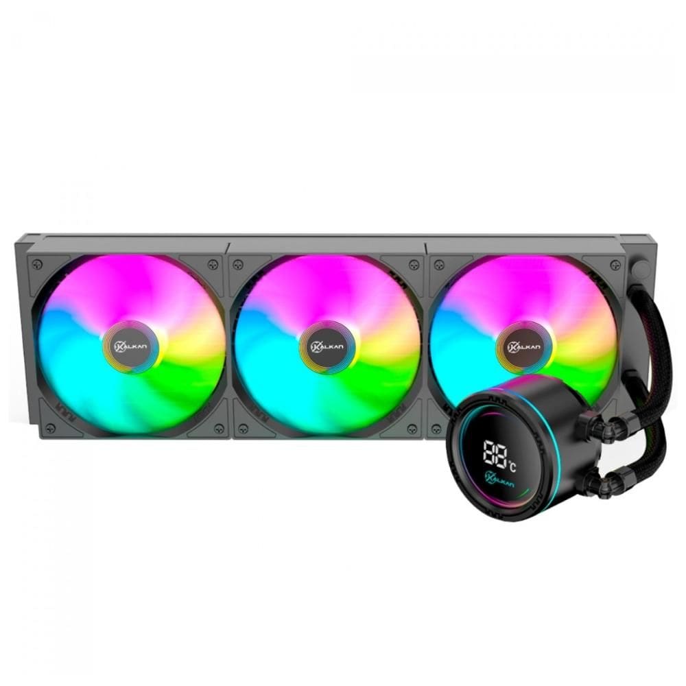 Water Cooler Kalkan Alpha 360mm - ARGB - (AMD / INTEL) - Display Digital - Preto - KLK00048