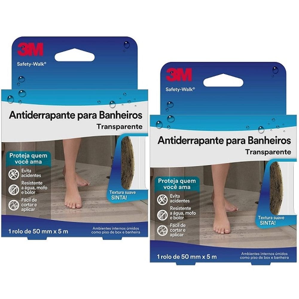 Kit com 2 Fita Antiderrapante Safety WALK Banheiro 50MM X 5M
