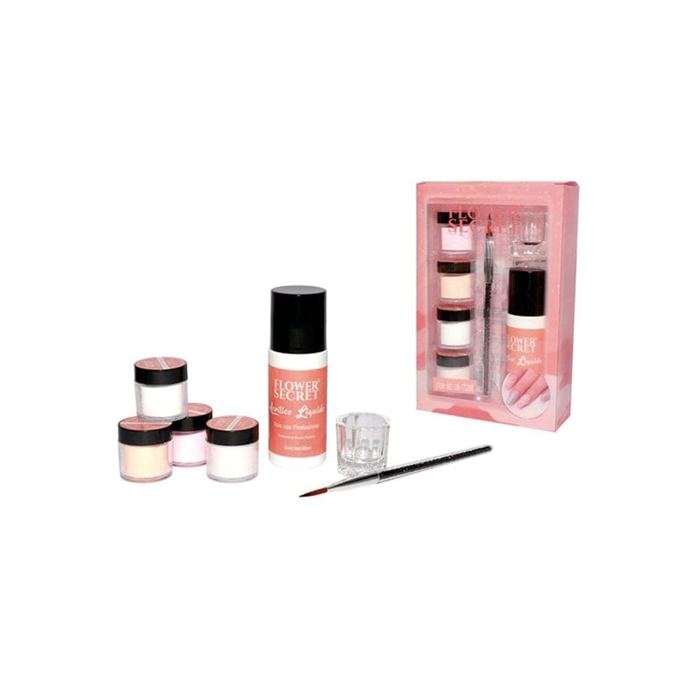 Conjunto de unhas de acrílico Flower Secret Basic com 4 cores 10g