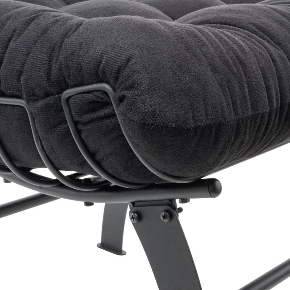 Poltrona Com Puff Wire Costela Black