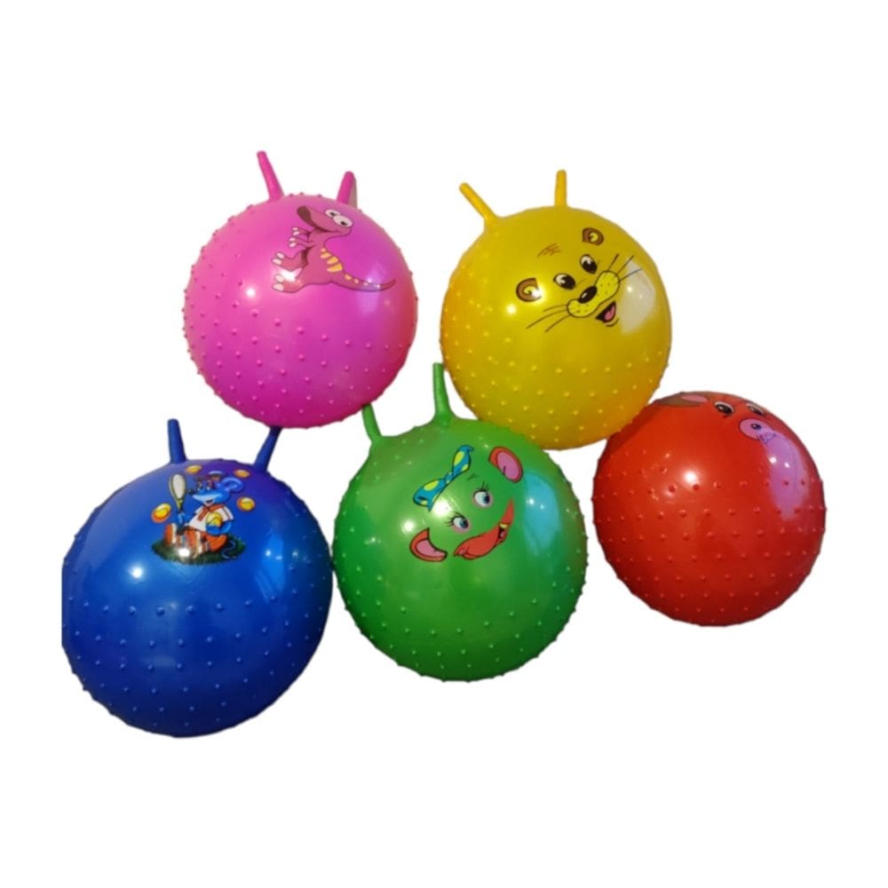 Borracha de bola de salto para crianças com 2 garras rosa 50cm