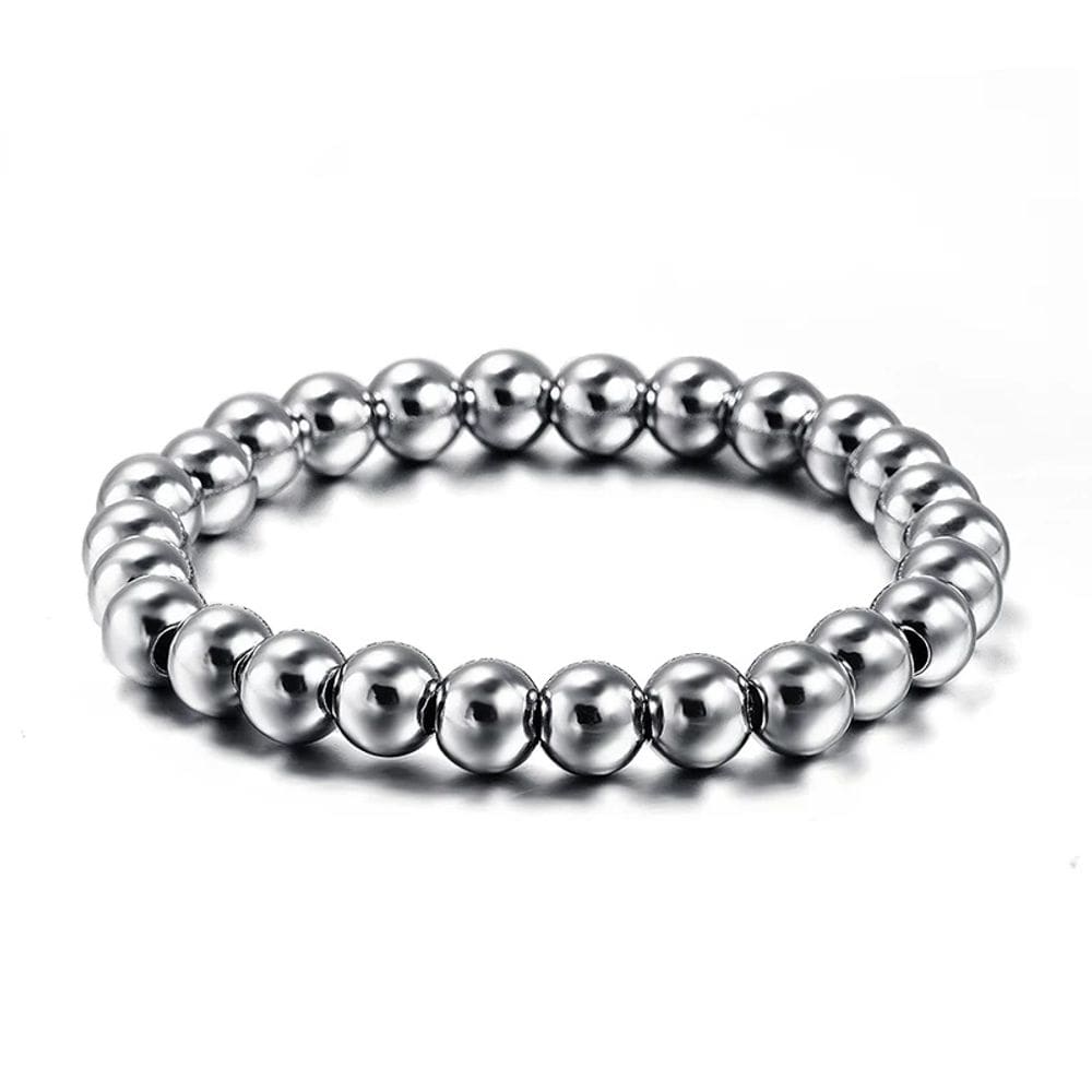 Pulseira de aço elástico unissex 19,5-20 cm de comprimento 6 mm de espessura