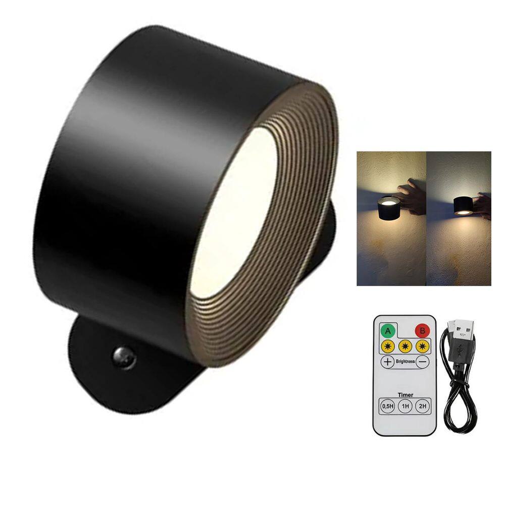 Luminaria Arandela LED 3 Tons USB Bateria Recarregavel Controle Remoto Iluminaçao Parede Mesa Quarto Leitura Trabalho