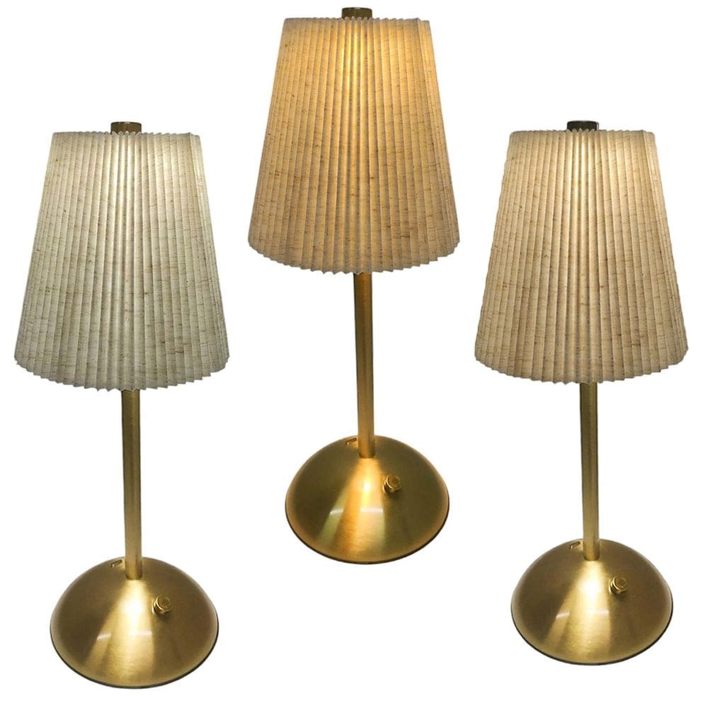 Luminaria de Mesa LED 3 Tons Abajur Kit 3 uni Controla de Intensidade USB Bateria Recarregavel Quarto Sala Escritorio