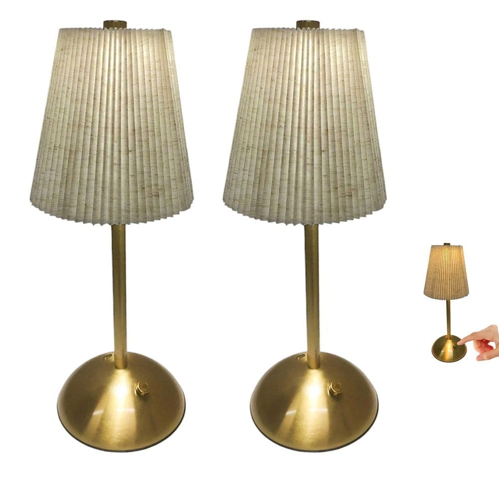 Lumianaria de Mesa Abajur 3 Tons LED Kit 2 uni Controle de Intensidade Bateria Recarregavel USB Quarto Cabeceira Trabalho Estudo Iluminaçao Decoraçao
