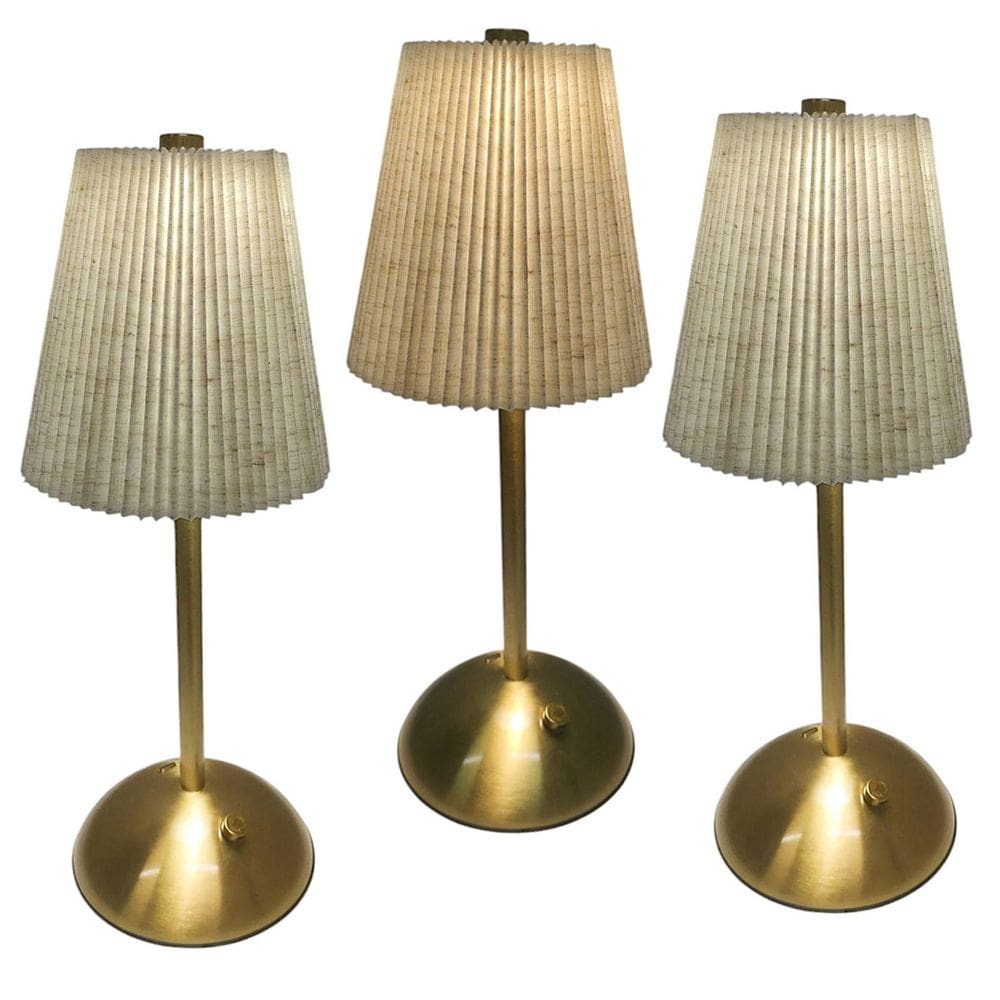 Lumianaria de Mesa Abajur 3 Tons LED Kit 3 uni Controle Intensidade Bateria Recarregavel USB Cabeceira Quarto Trabalho