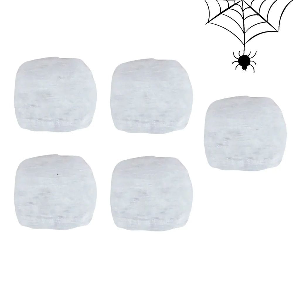 Teia de Aranha Realista Halloween Festa Tematica Kit 5 uni Dia das Bruxas Enfeite Medo Terror Susto Decoraçao
