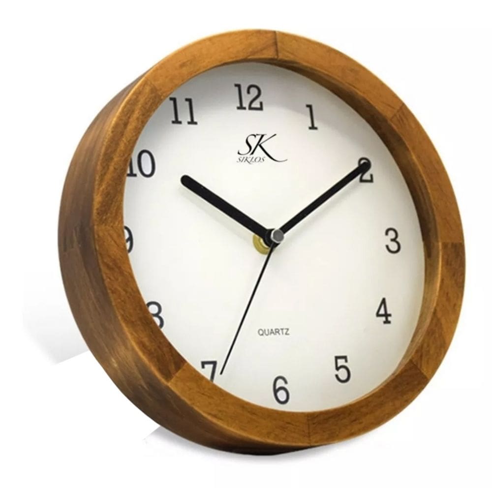 Relógio de parede Siklos Wood 20cm Dark Brown Silent