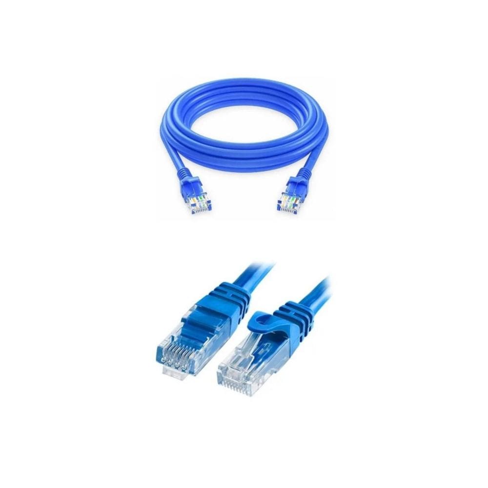 Cabo de rede Ethernet Cat6e 5m RJ45 - azul ou branco