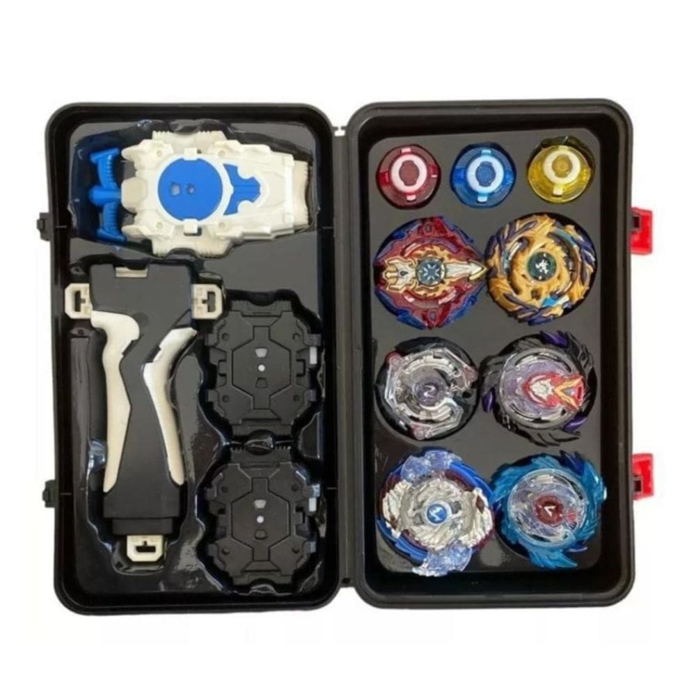 Mala Beyblade com 6 lançadores Tornado1 Rapidly2