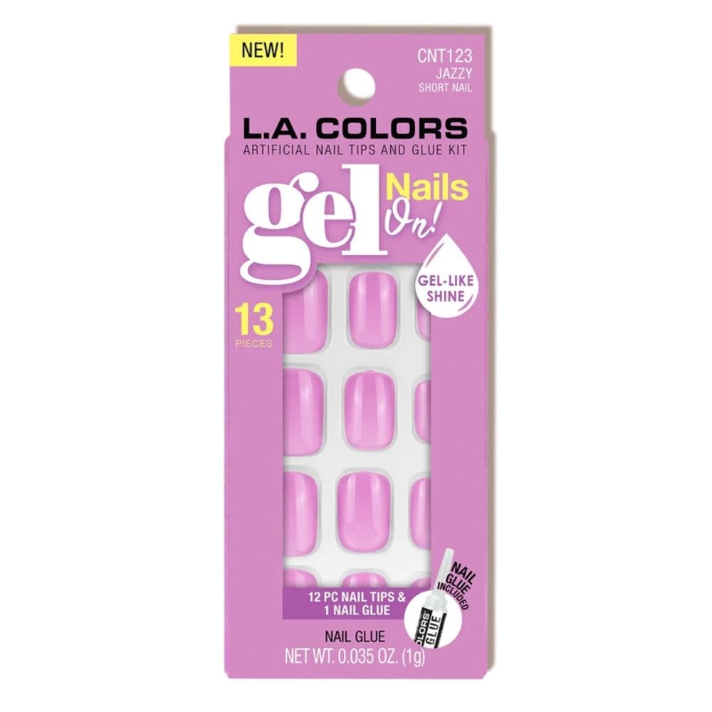 Conjunto de unhas Gel Press On LA Colors Jazzy Purple com 12 unhas