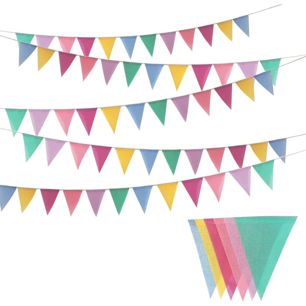 Conjunto de 2 bandeiras de decoração de casamento de pátio de linho