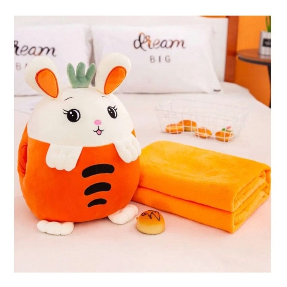 Almofadas de pelúcia com design de cobertor Carrot 35cm