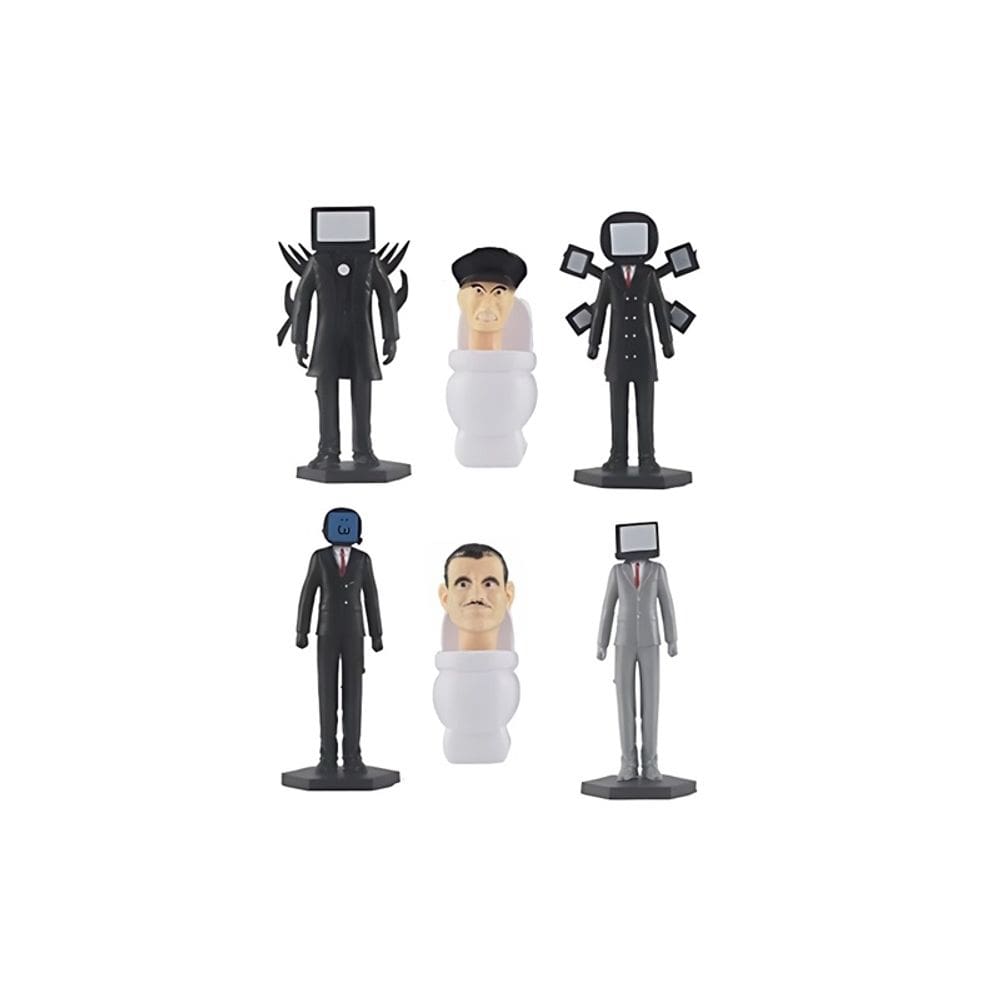 Conjunto de bonecos Skibidi Toilet Titan TV Man 9 cm Conjunto de 6