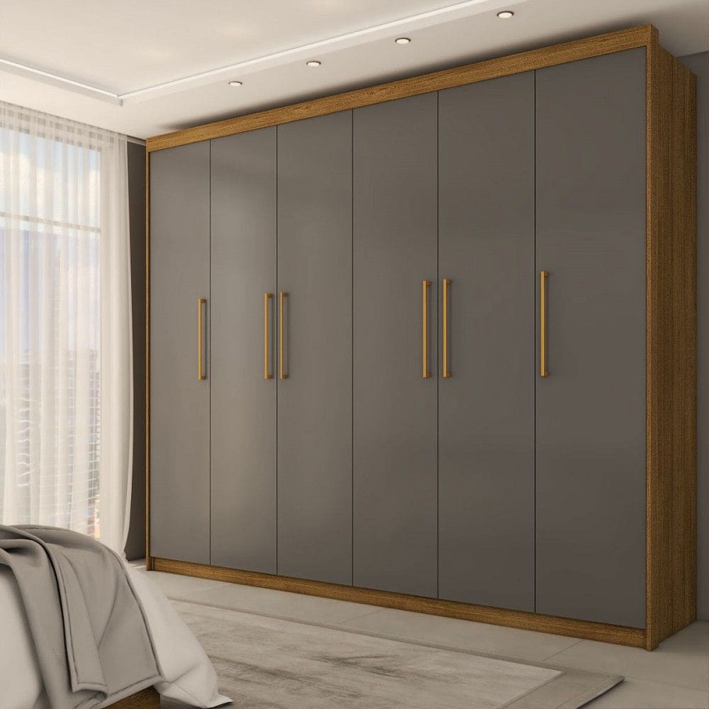 Guarda-Roupa Casal Florada 6 Portas 6 Gavetas Natural/Champanhe - Panorama Móveis