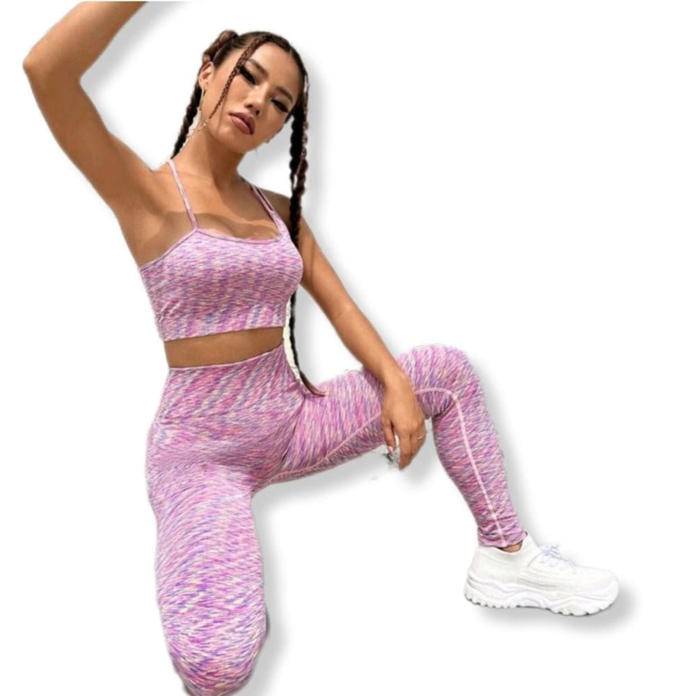 Conjunto de exercícios de fitness Generic Cross Strap Back Space Dye