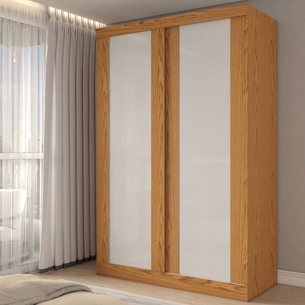 Guarda-Roupa Solteiro Flex 2 Portas 100% Mdf Cinamomo/Off White - Panorama Móveis