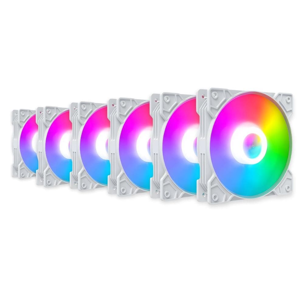 Kit 6 Cooler Fan Snaker Shadow ARGB 120mm Silencioso Branco