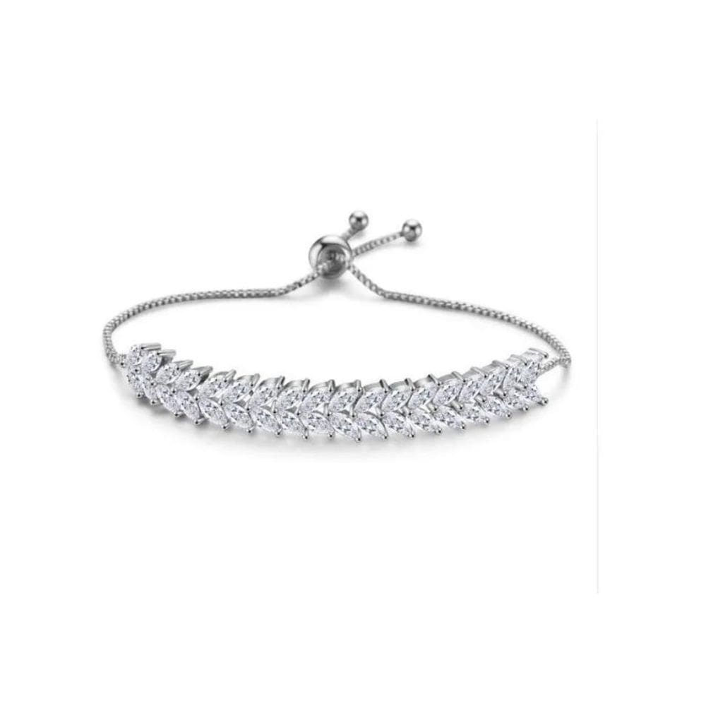 Pulseira Bracelete Prata Com Pedra Zircônia Noiva Debutante