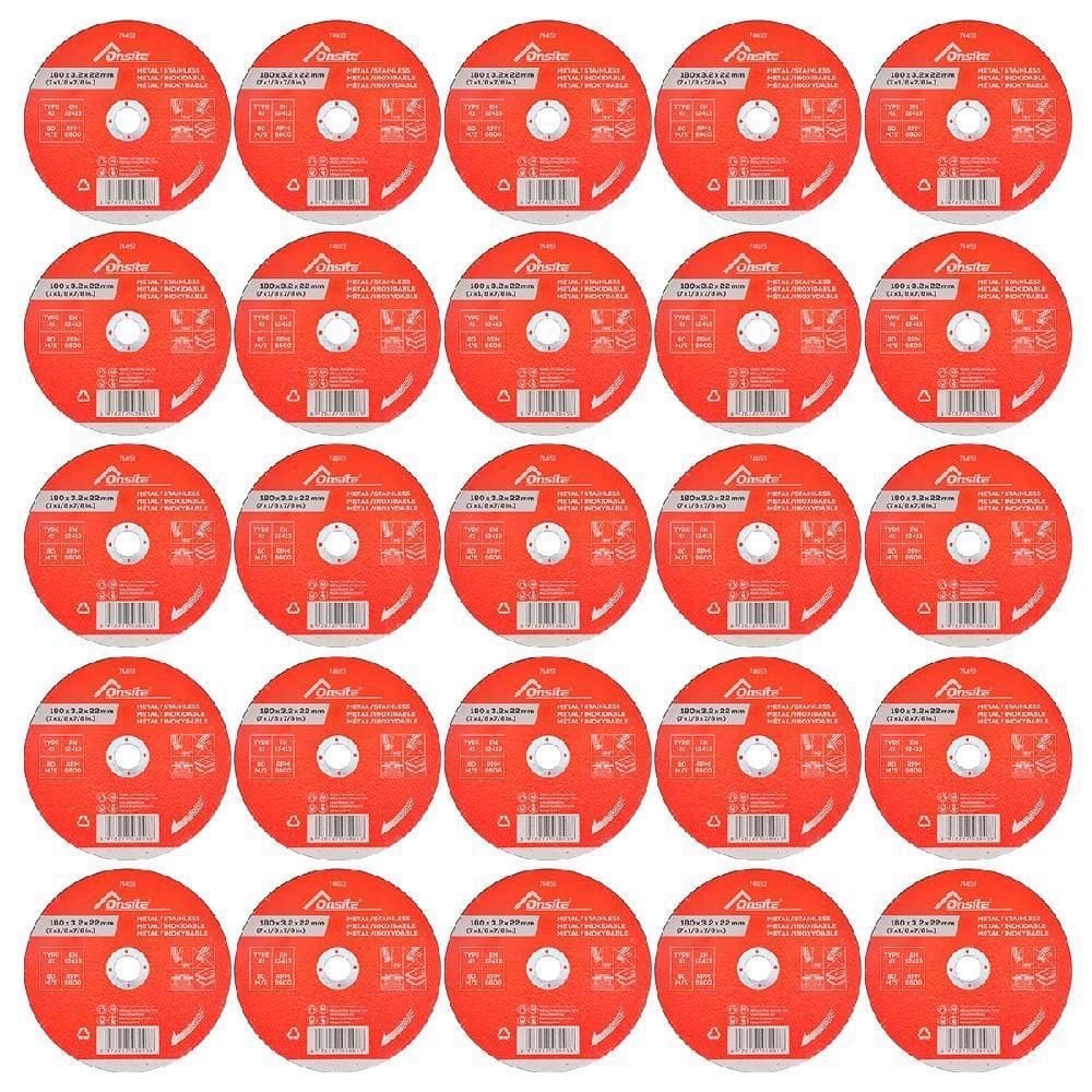 Kit Disco De Corte 7`` X 3,2Mm X7/8`` Com 25 Unidades Onsite