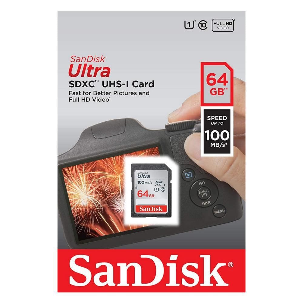 Cartão Memória Sandisk 64Gb 100Mb/S Ultra Sdxc Uhs-I
