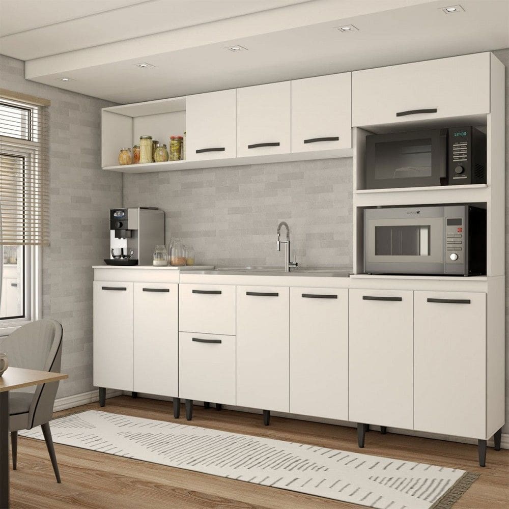 Cozinha Completa Silvana 11 Portas 1 Gaveta Branco - Panorama Móveis