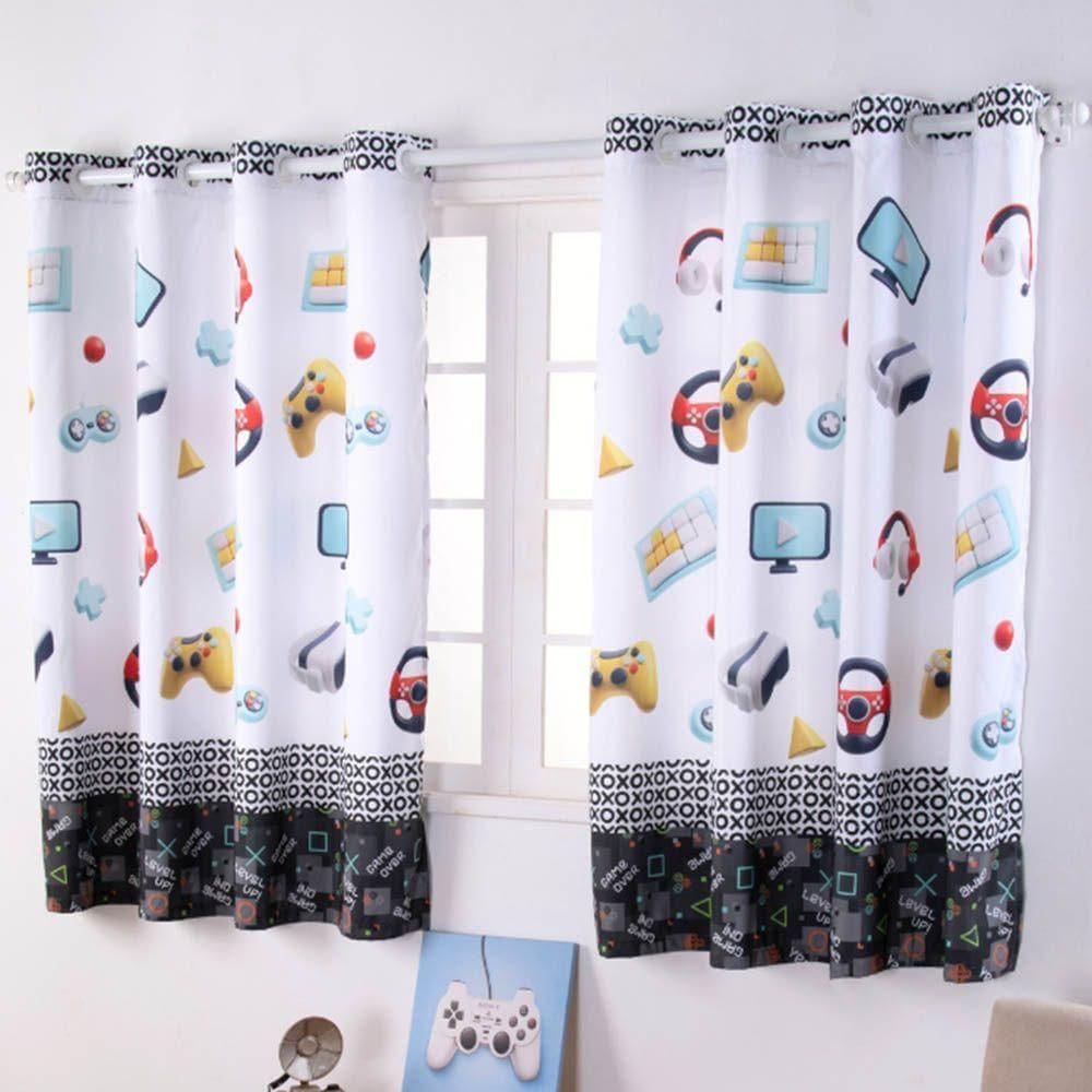 Cortina Juvenil Boy Estampada 2,00m Largura X 1,50m Altura - Games - 100% Poliéster