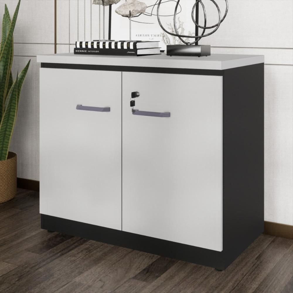 Balcão de Escritório 80cm 2 Portas com Chave Multimóveis CR25296