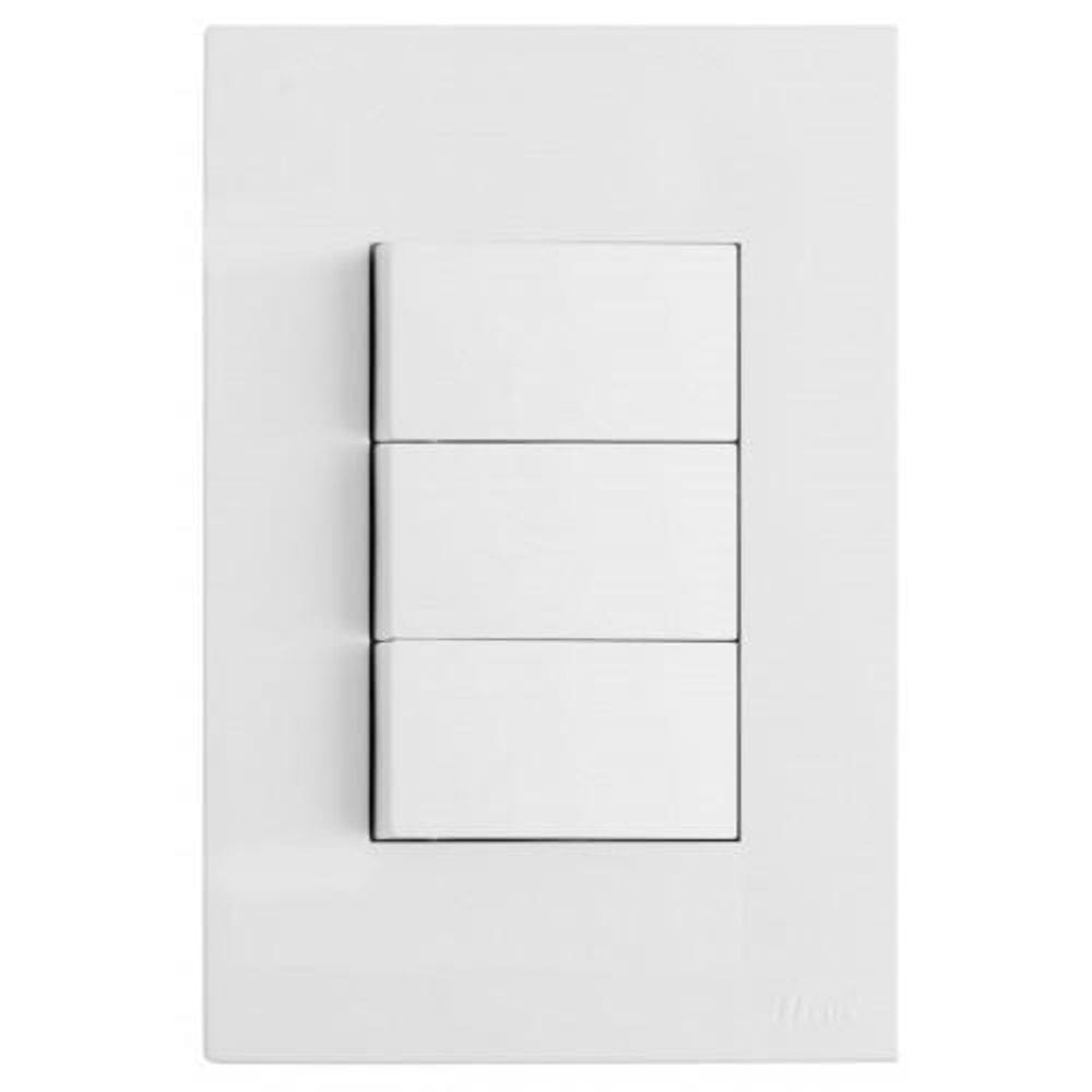 Conjunto Interruptor Triplo 4X2 Satin Brs12061-8Br