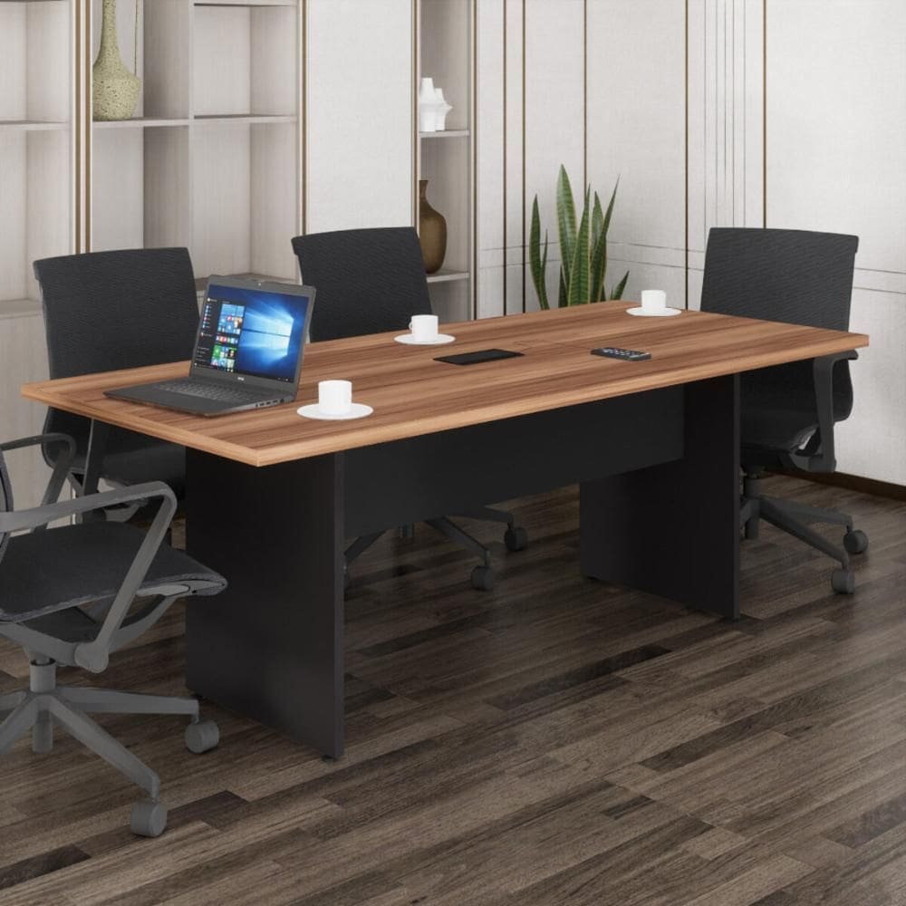 Mesa de Escritório Reunião 200cm com Caixa de Tomadas Multimóveis CR25334