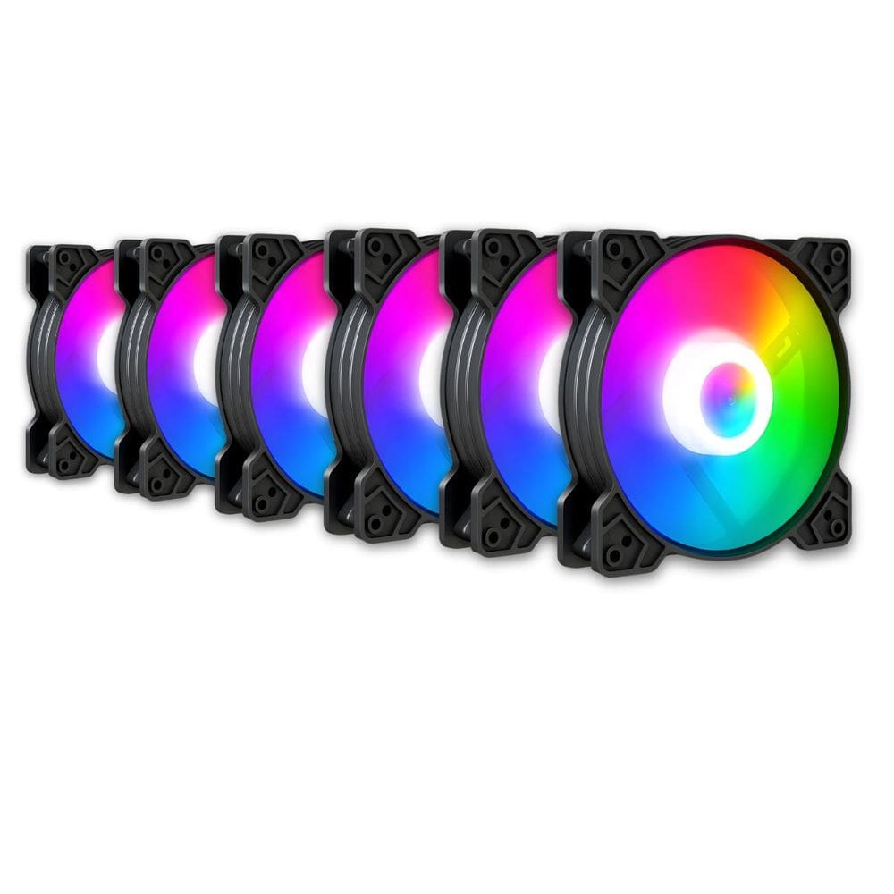 Kit 6 Cooler Fan Snaker Shadow ARGB 120mm Silencioso Preto
