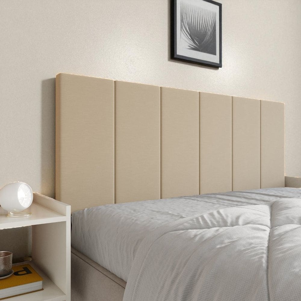 Painel Cabeceira Box Lisa Casal 140cm Estofada Dobrável Design Moderno Confortável