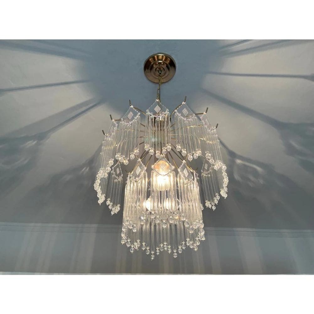 Lustre Pendente De Cristal Vidro Para Sala/Quarto -