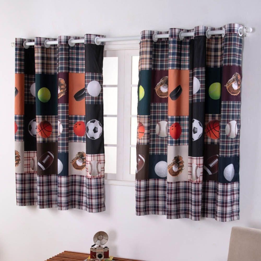 Cortina Juvenil Boy Estampada 2,00m Largura X 1,50m Altura - Esportes - 100% Poliéster