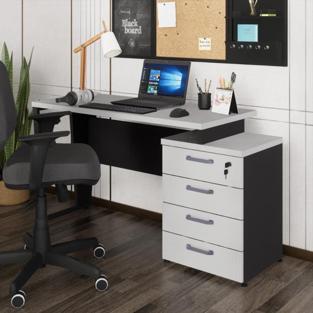 Escrivaninha Extensível 120cm 4 Gavetas Flex Multimóveis CR25323