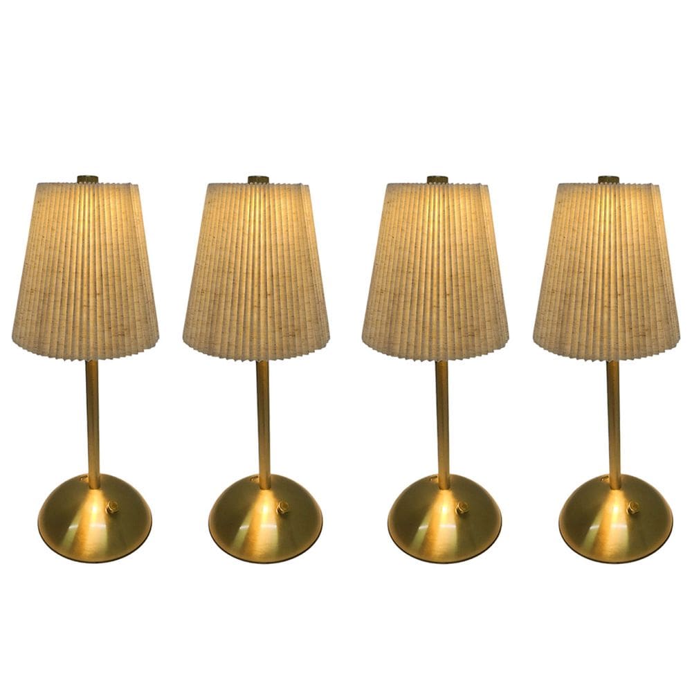 Luminaria de Mesa LED 3 Tons Abajur Kit 4 uni USB Bateria Recarregavel Controle de Intensidade Candeeiro Mesa Cabeceira