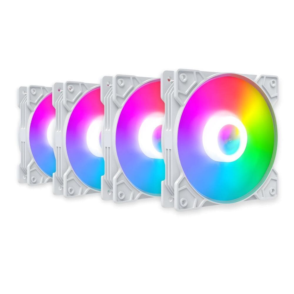 Kit 4 Cooler Fan Snaker Shadow ARGB 120mm Silencioso Branco