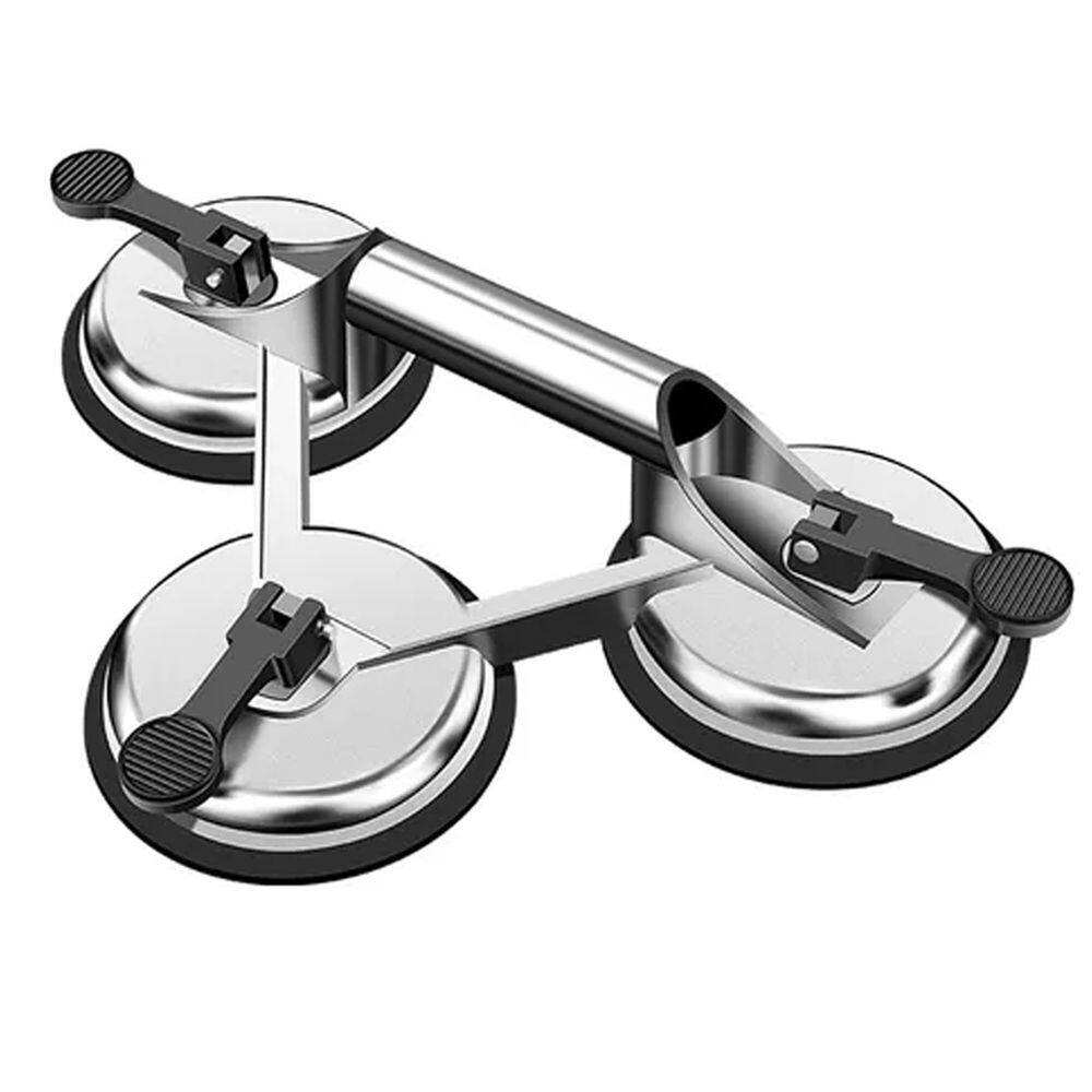 Ventosa Tripla Sucçao 150kg Vidro Marmore Chapa Porcelanato Alavanca Transporte Seguro Resistente