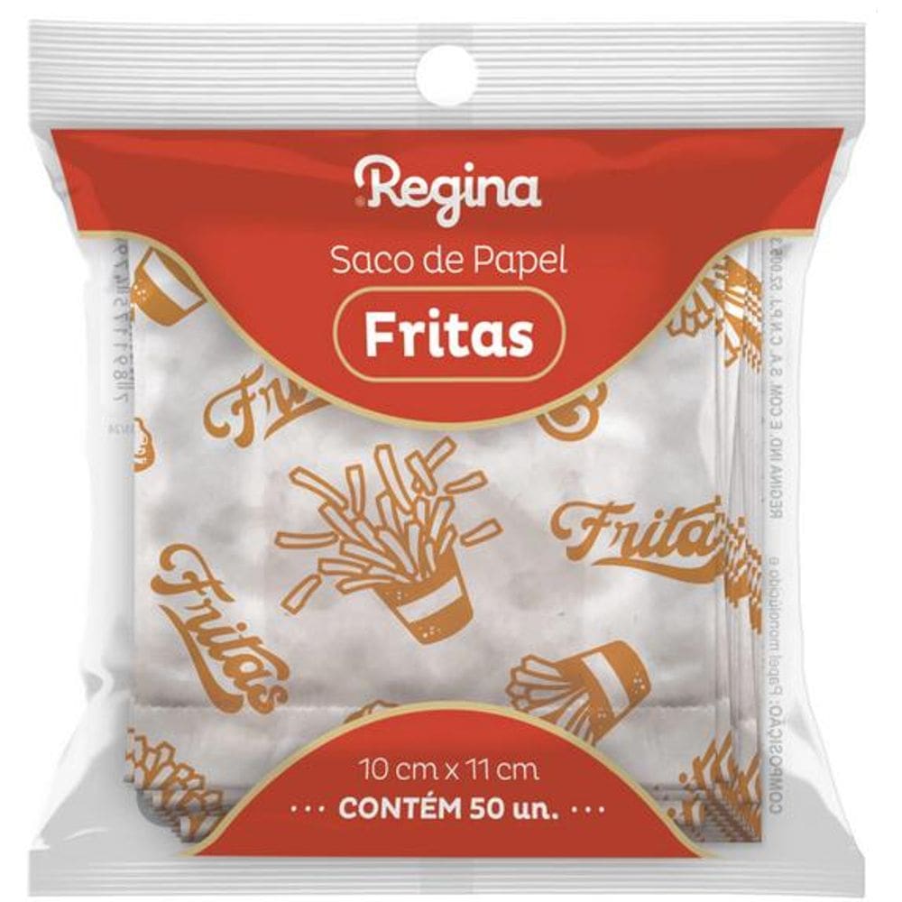 50 Sacos De Papel Estampado  Fritas 7,5x14cm