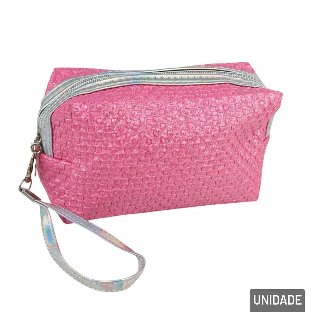 Necessaire de PVC 18cm Rosa - Tudo em Caixa