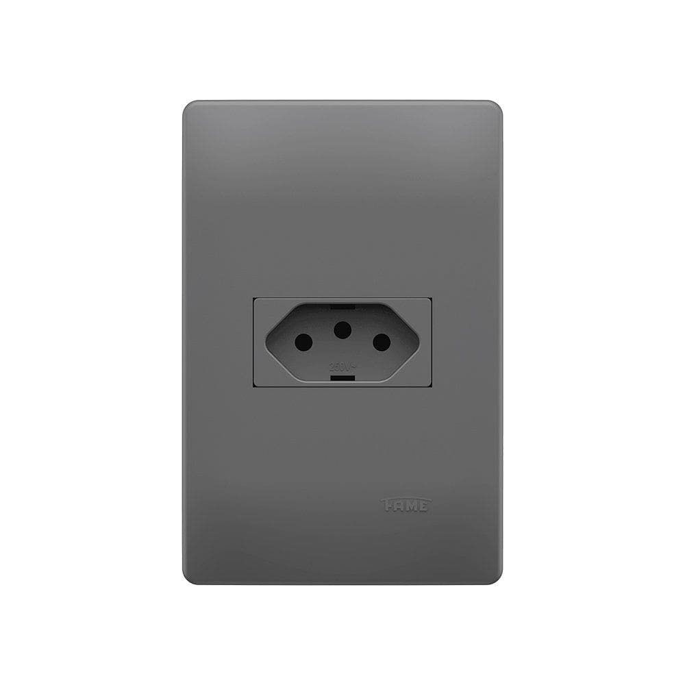 Tomada Fame Habitat Onix 2P+T 20A com Placa 4x2