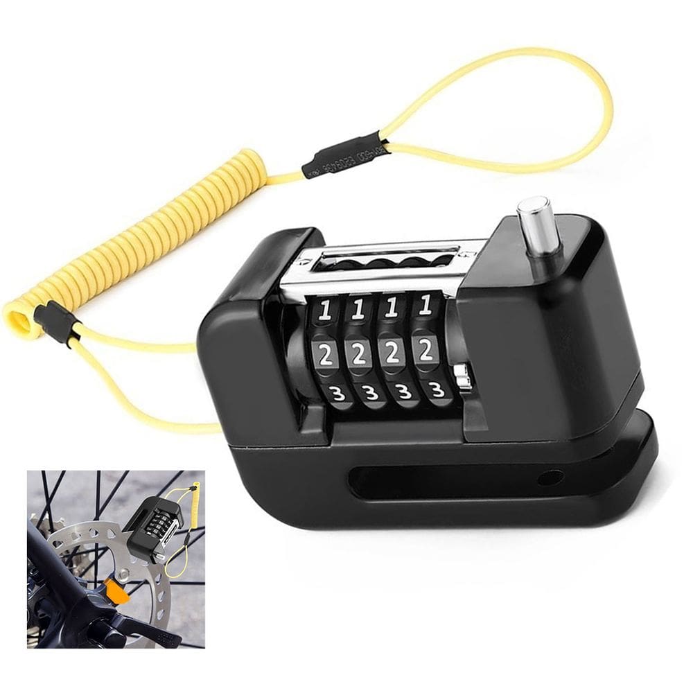 Trava de Disco Freio Senha 4 digitos Antifurto Moto Bike Motocicleta Bicicleta Cadeado Segurança Resistente Proteçao