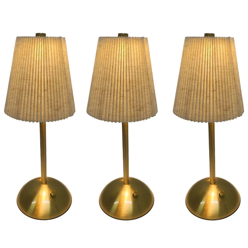 luminaria de Mesa Abajur Kit 3 uni LED 3 Tons Controle de Intensidade Bateria Recarregavel USB Candeeiro Mesa Cabeceira